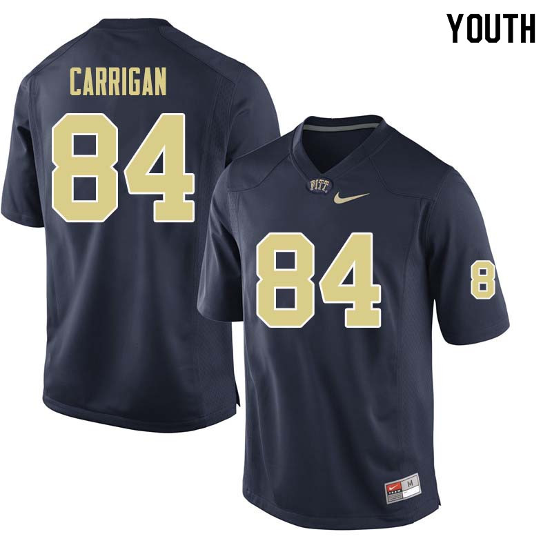 Youth #84 Grant Carrigan Pittsburgh Panthers College Football Jerseys Sale-Navy